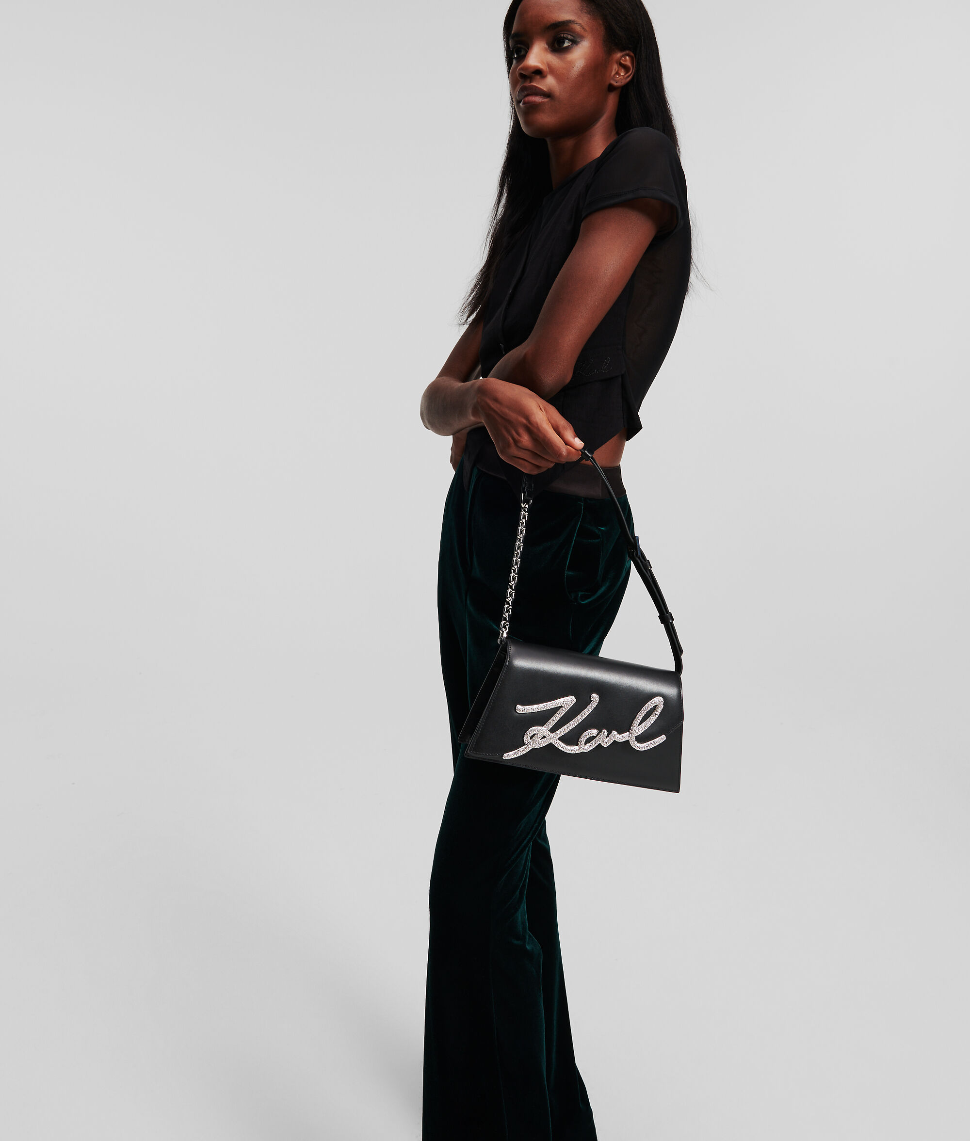 (image for) Precise K/SIGNATURE CRYSTAL SHOULDER BAG